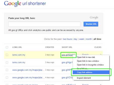 Bulk SMS Malaysia Google URL Shortener