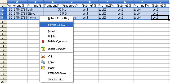 Bulk SMS End User Guide How to Create CSV File in OpenOffice