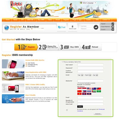 Bulk SMS End User Guide New User Registration