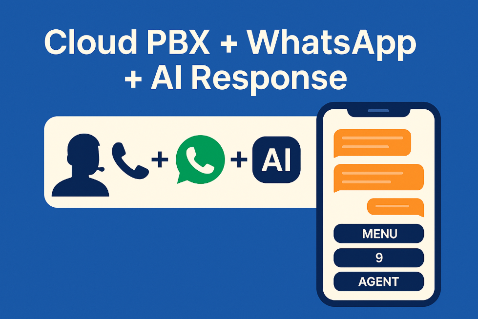 Cloud PBX connects calls to WhatsApp with AI auto-response and agent handover